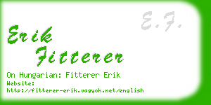 erik fitterer business card